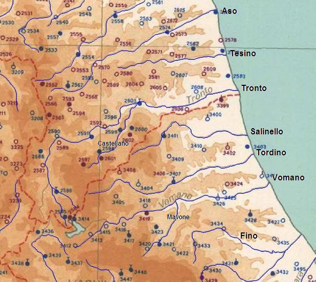 Cartografia dei principali bacini idrografici delle province di Ascoli Piceno e Teramo