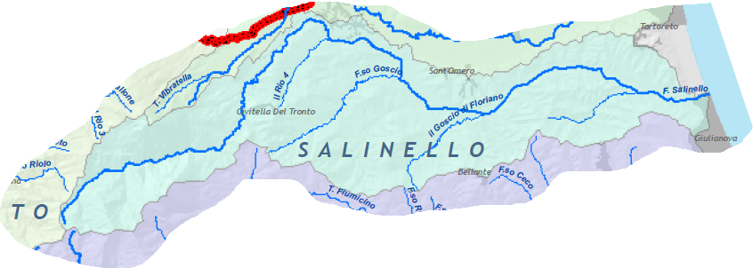 bacino del fiume Salinello, in provincia di Teramo