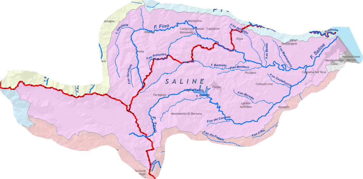 bacino idrografico del fiume Salino, nel quale scorre anche il fiume Fino
