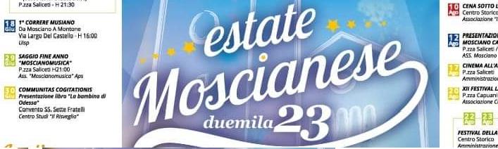 locandina delle manifestazioni ed eventi dell'estate 2023 nel comune di Mosciano SAnt'Angelo(Teramo)