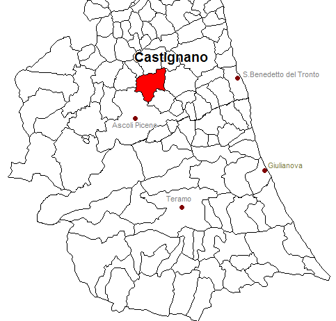 posizione del comune di Castignano