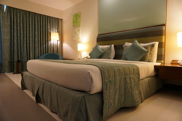 immagine illustrativa di hotel - grazie a https://pixabay.com/it/hotel-camera-cortina-verde-mobili-1979406/