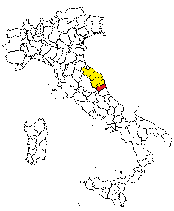 Posizione geografica della provincia di Ascoli Piceno
